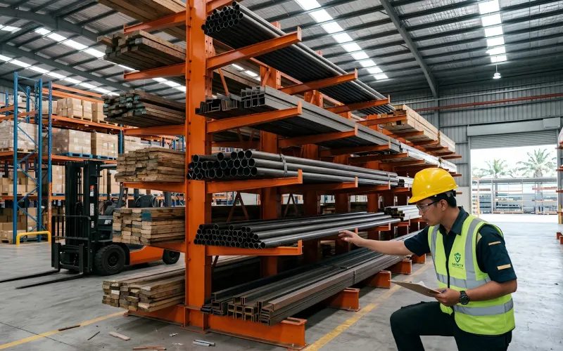 Cantilever Racking System storing long materials