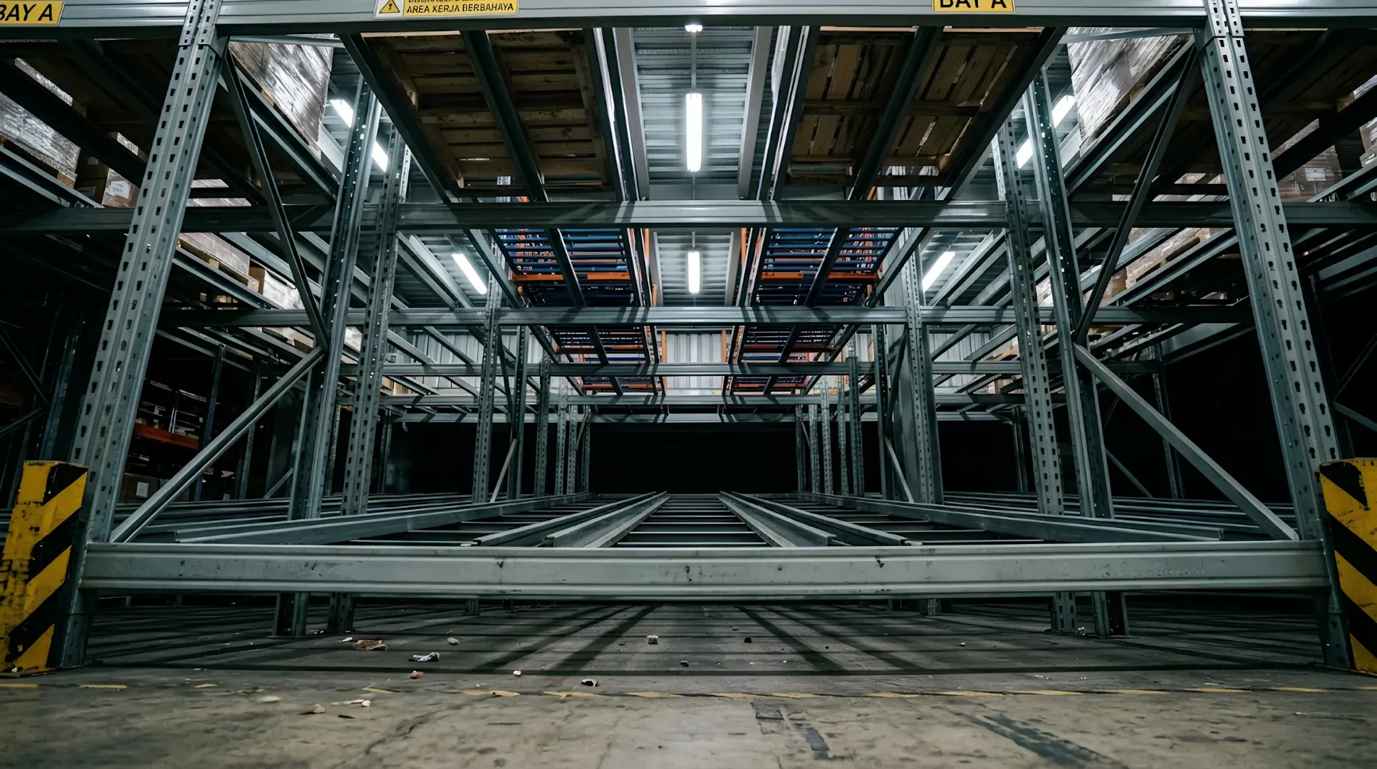 Inclined rail tracks with high quality wheels