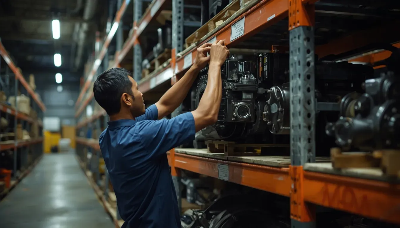 Manual hand loading operations of heavy machinery parts