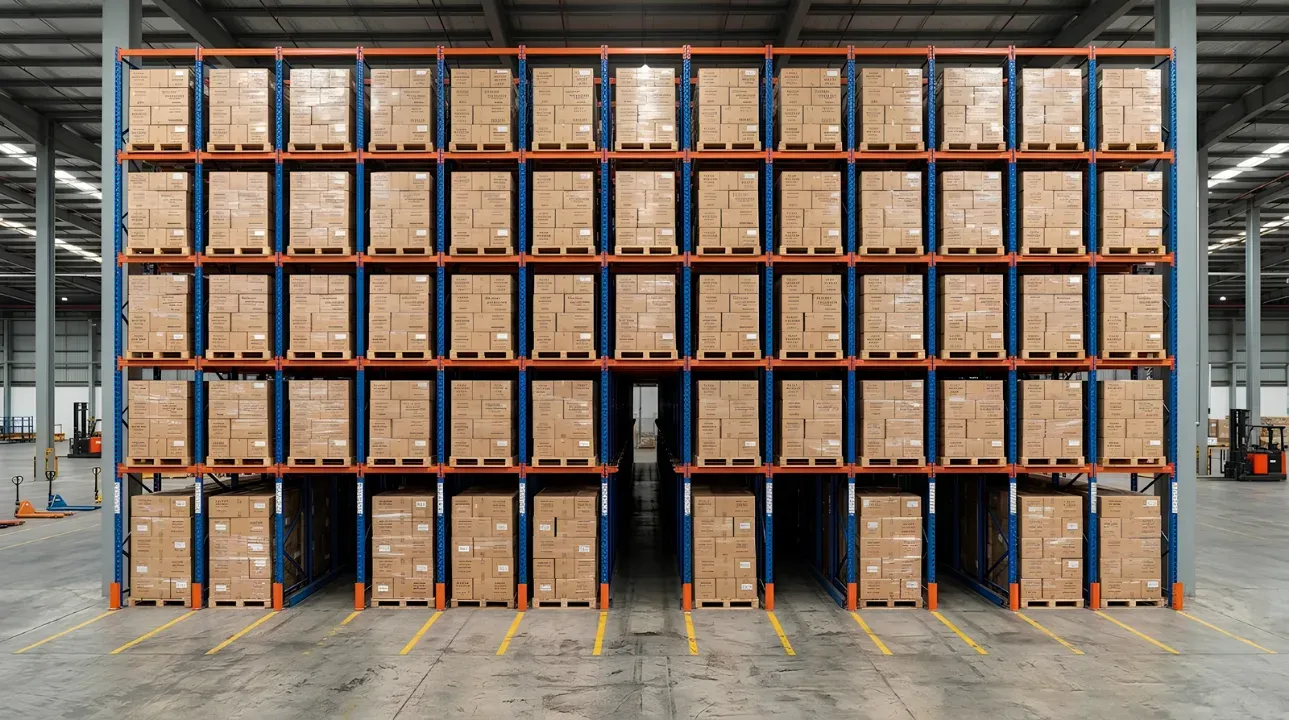 Drive-in rack high density warehouse configuration