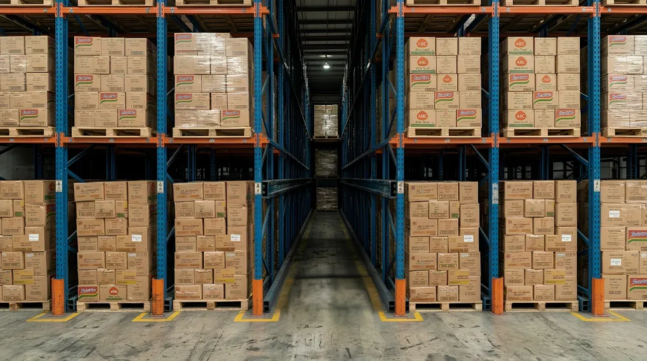 Drive-in system single access aisle view
