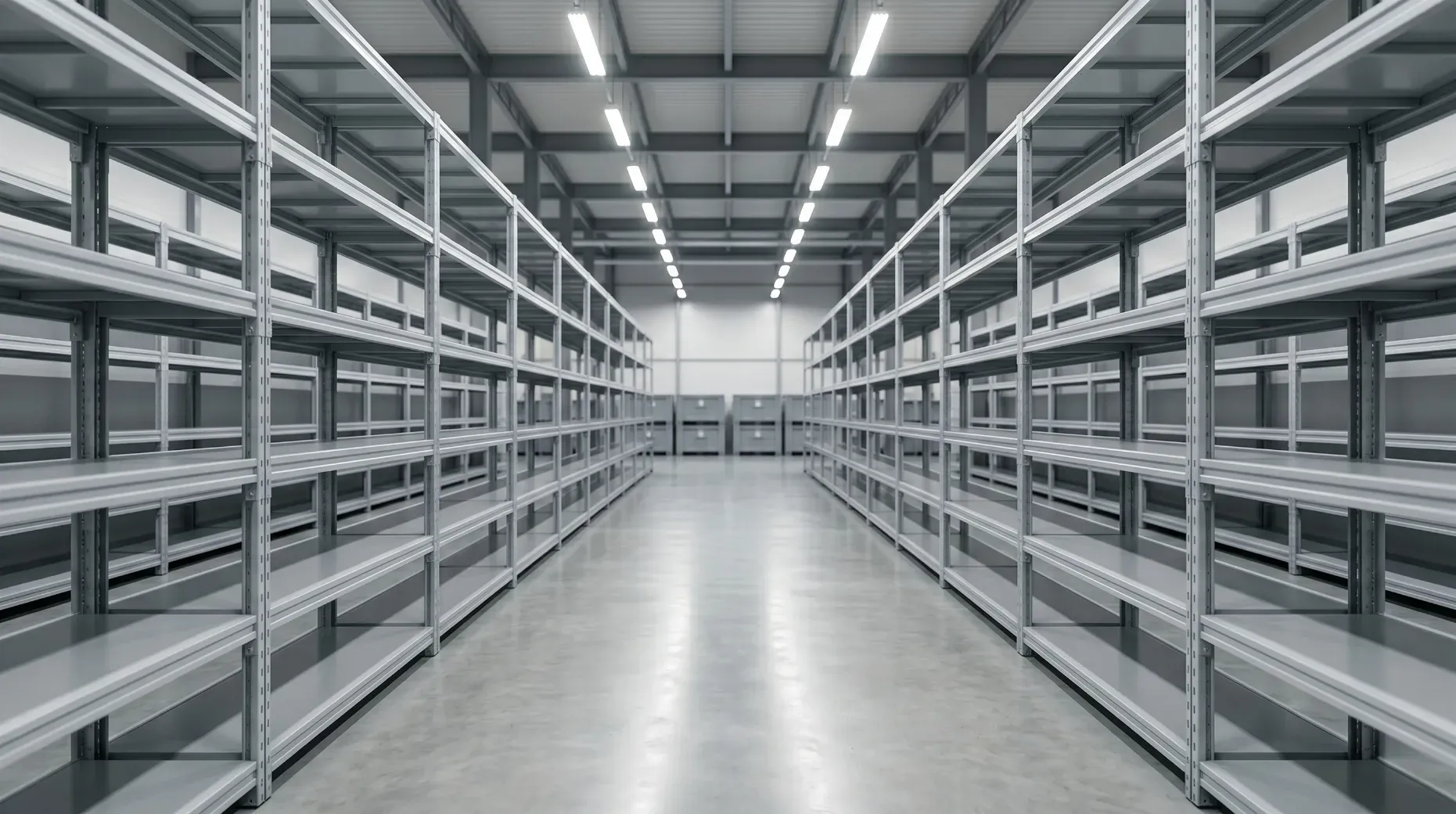 Longspan Shelving system installed in an industrial electronics warehouse